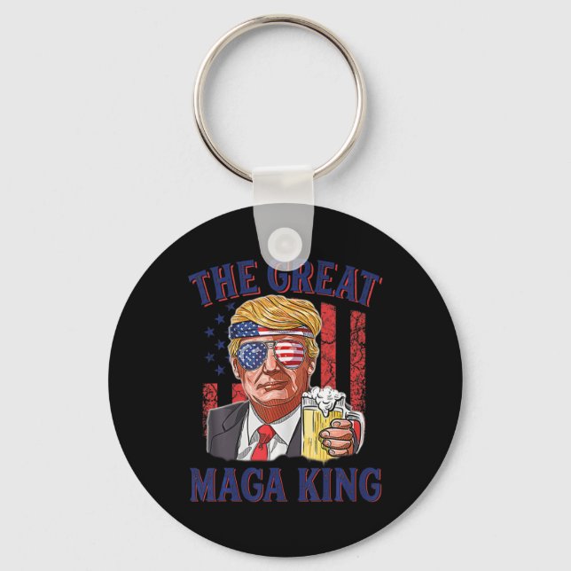 The Great Maga King Fun Trump Beer US Flag Ultra M Key Ring (Front)