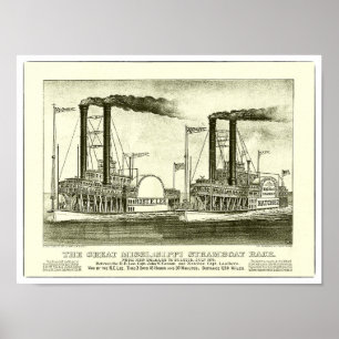 The Great Mississippi Steamboat Race - Print