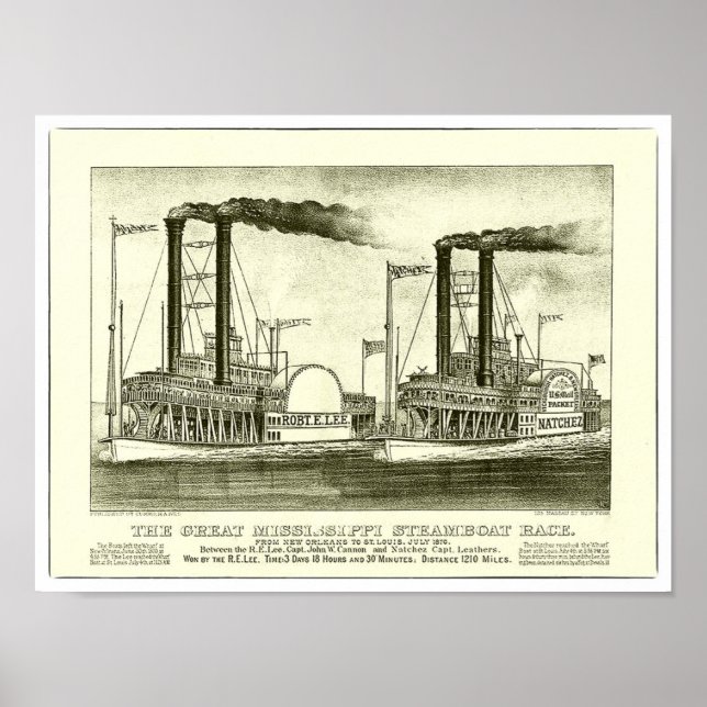 The Great Mississippi Steamboat Race - Print (Front)
