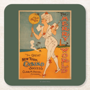 The Great New York Casino Success Theatre Square Paper Coaster