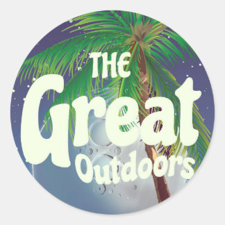 The Great Outdoors Palm and Moon Classic Round Sticker