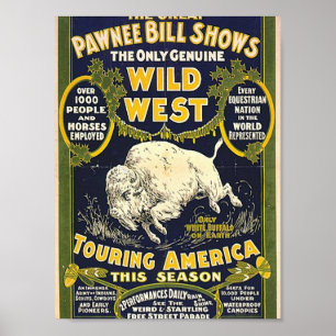 The Great Pawnee Bill shows. The only genuine wild Poster