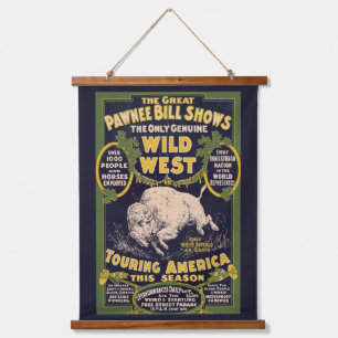 The Great Pawnee Bill Shows, Vintage Circus Poster Hanging Tapestry