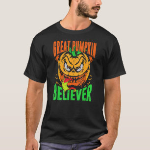 The Great Pumpkin Believer Creepy Halloween T-Shirt