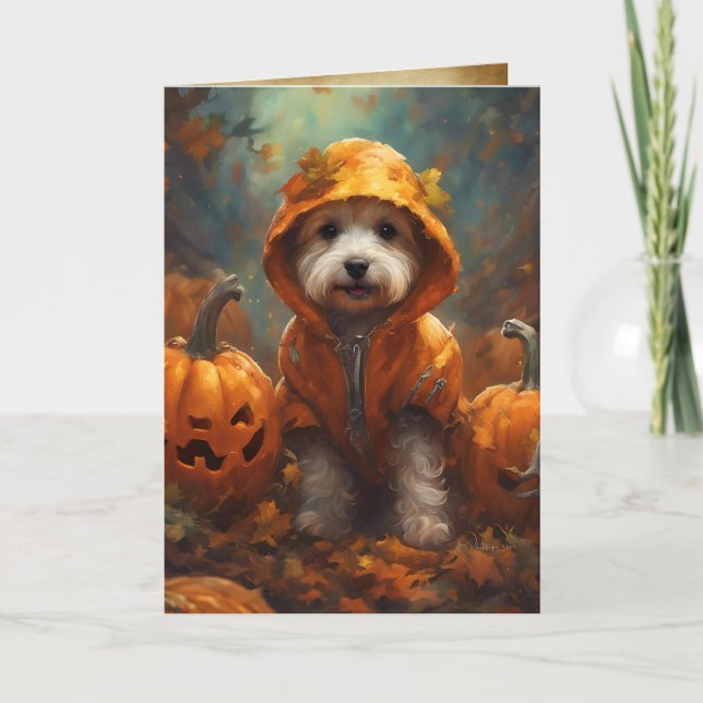 The Great Pumpkin Puppy, Cute Halloween Greeting Card (Front)