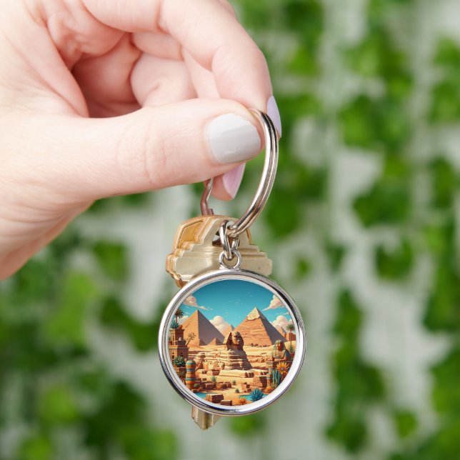 The Great Pyramids and Sphinx   Key Ring (Hand)