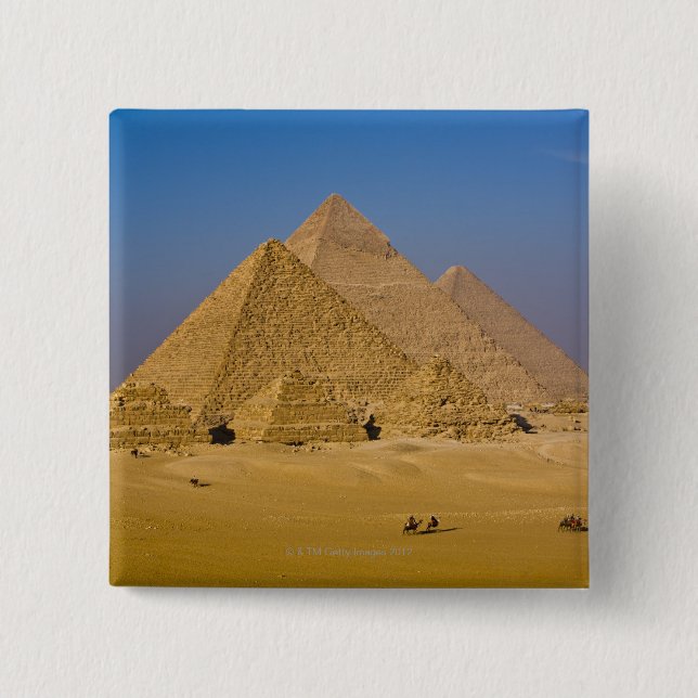 The Great Pyramids of Giza, Egypt 15 Cm Square Badge (Front)