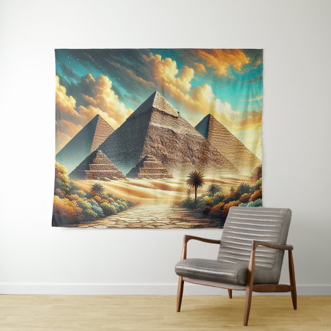 The Great Pyramids of Giza Egypt Travel Tapestry (In Situ (Horizontal))