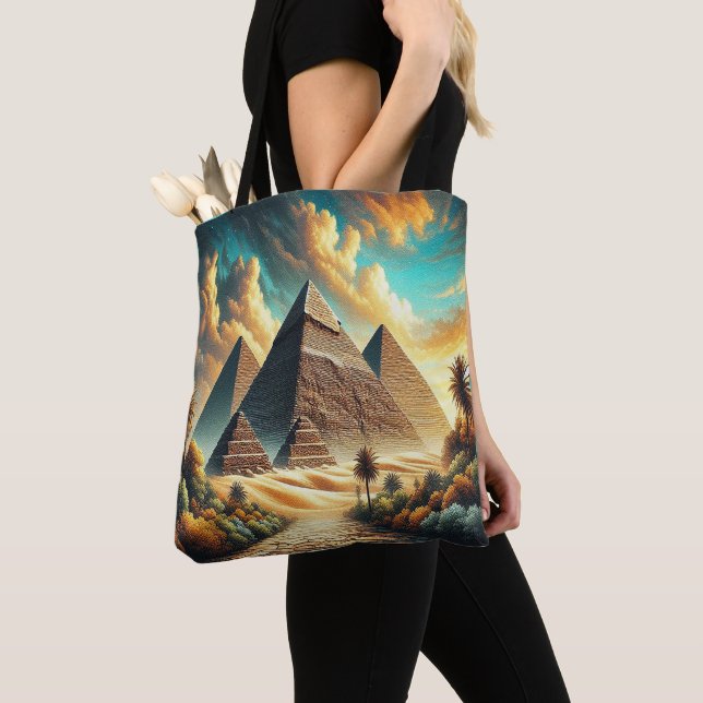 The Great Pyramids of Giza Egypt Travel Tote Bag (Close Up)