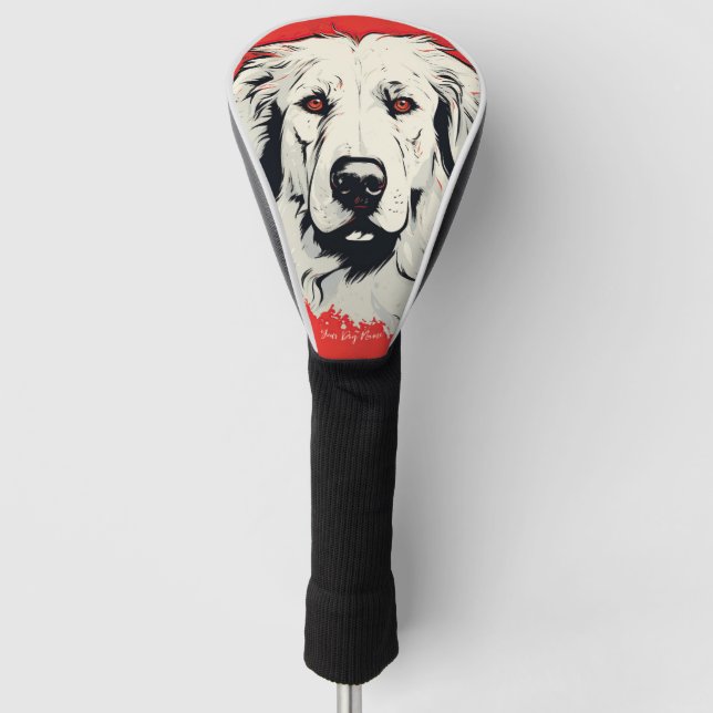 The Great Pyrenees Dog, Red and Black 002 - Ulises Golf Head Cover (Front)