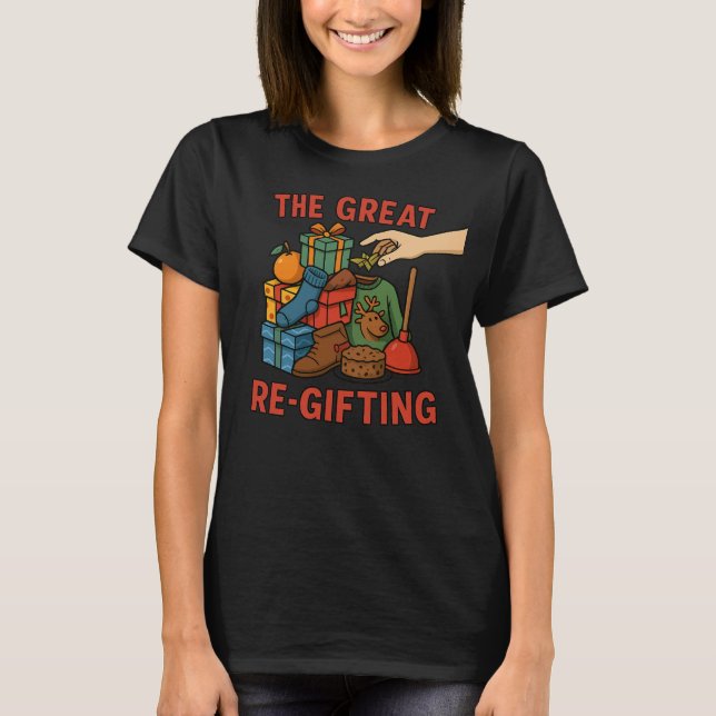 The Great Re-Gifting – Funny White Elephant Christ T-Shirt (Front)