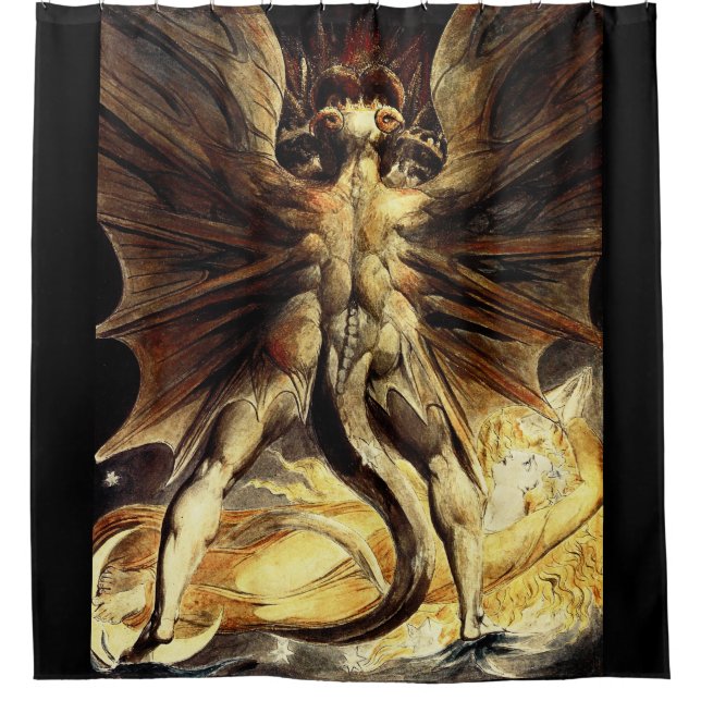 The Great Red Dragon Shower Curtain (Front)