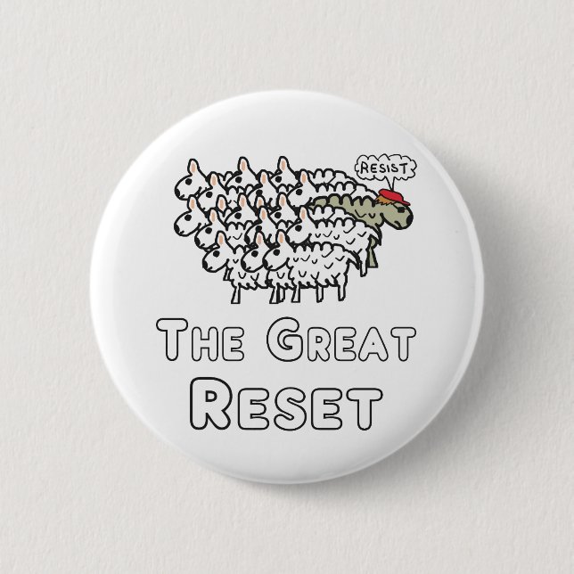 The Great Reset 6 Cm Round Badge (Front)