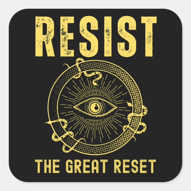 The Great Reset Build Back Better New World Order Square Sticker (Front)