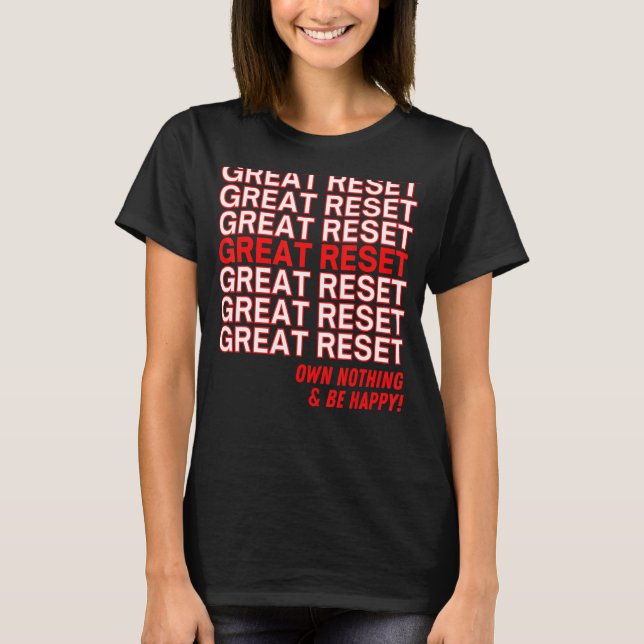 The Great Reset Funny Thank You Meme Own Nothing B T-Shirt (Front)