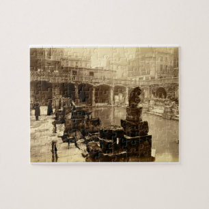 The Great Roman Bath, Bath (b/w photo) Jigsaw Puzzle