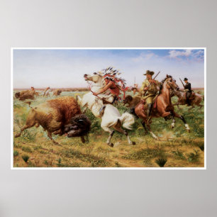 The Great Royal Buffalo Hunt, 1895 Poster