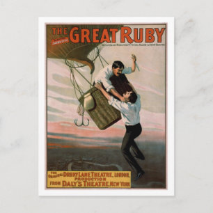 "The Great Ruby" Vintage Theatre Poster Postcard