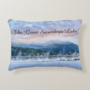 The Great Sacandaga Lake w/bridge and island Decorative Cushion