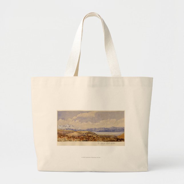The Great Salt Lake, Utah Large Tote Bag (Front)