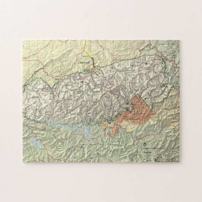 The Great Smoky Mountains National Park Map (1997) Jigsaw Puzzle (Horizontal)