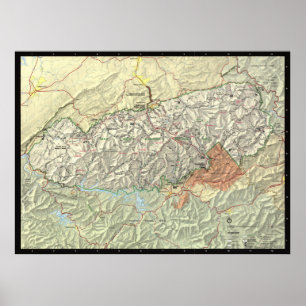 The Great Smoky Mountains National Park Map (1997) Poster