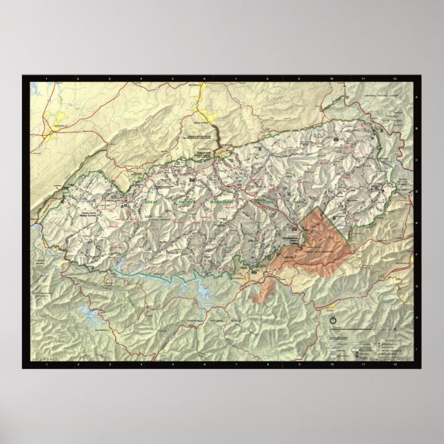 The Great Smoky Mountains National Park Map (1997) Poster (Front)