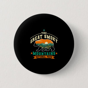 The great smoky mountains national park retro bear 6 cm round badge