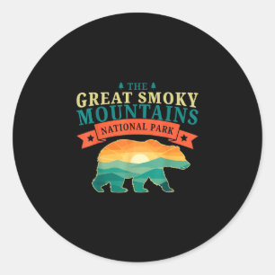 The great smoky mountains national park vintage classic round sticker