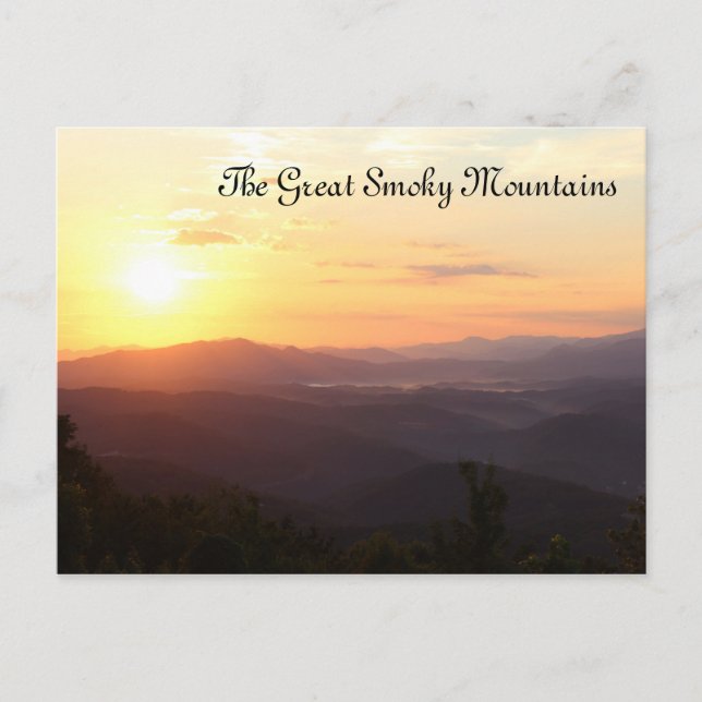 The Great Smoky Mountains TN Sunrise Postcard (Front)
