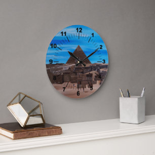 The Great Sphinx and the Pyramid of Khafre Large Clock