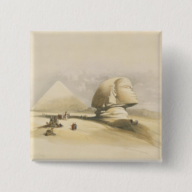 The Great Sphinx and the Pyramids of Giza, from "E 15 Cm Square Badge (Front)