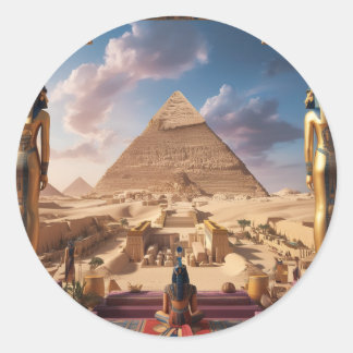 The great sphinx  classic round sticker