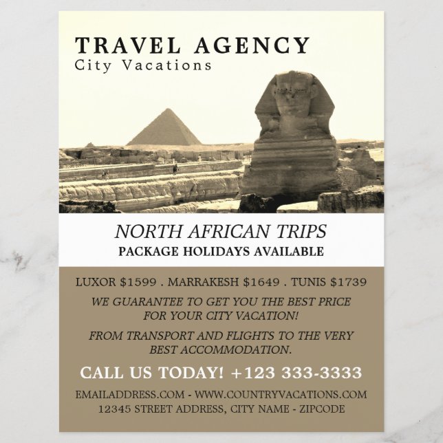 The Great Sphinx Of Giza, Egypt, Travel Agency Flyer (Front)