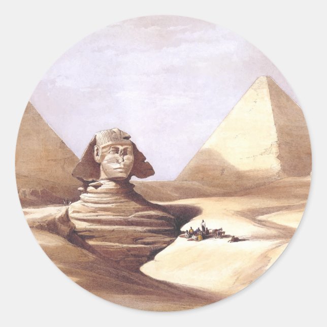 The Great Sphinx, Pyramids of Giza Classic Round Sticker (Front)