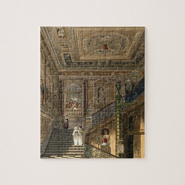 The Great Staircase at Kensington Palace From Pyne Jigsaw Puzzle (Vertical)