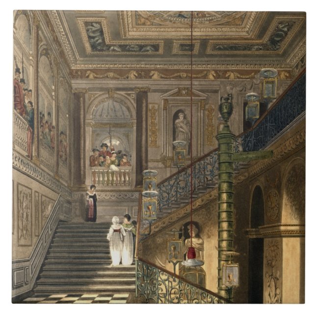 The Great Staircase at Kensington Palace From Pyne Tile (Front)