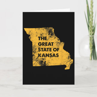 The Great State Of Kansas Missouri Map  Card