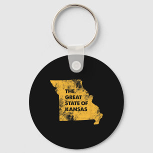 The Great State Of Kansas Missouri Map Key Ring