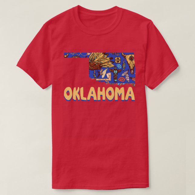 The Great State of Oklahoma Indian Native American T-Shirt (Design Front)