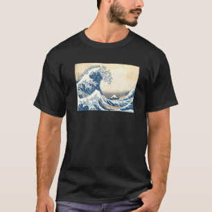 The Great Surfing Cats Wave Of Kanagawa Feline Sea T-Shirt