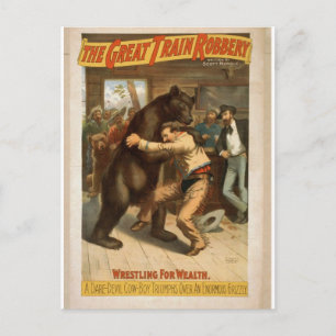 The Great Train Robbery, 'Wrestling for Wealth' Postcard