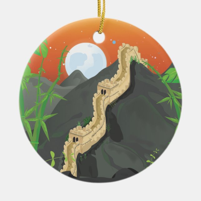 The Great Wall of China Ceramic Tree Decoration (Front)