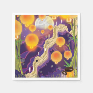 The Great Wall Of China Chinese Lanterns Napkin