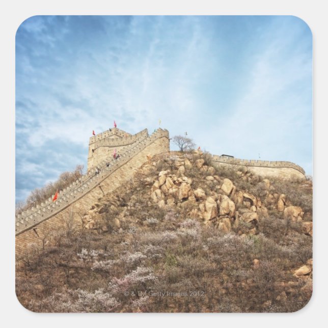 The great wall of China outside Beijing Square Sticker (Front)