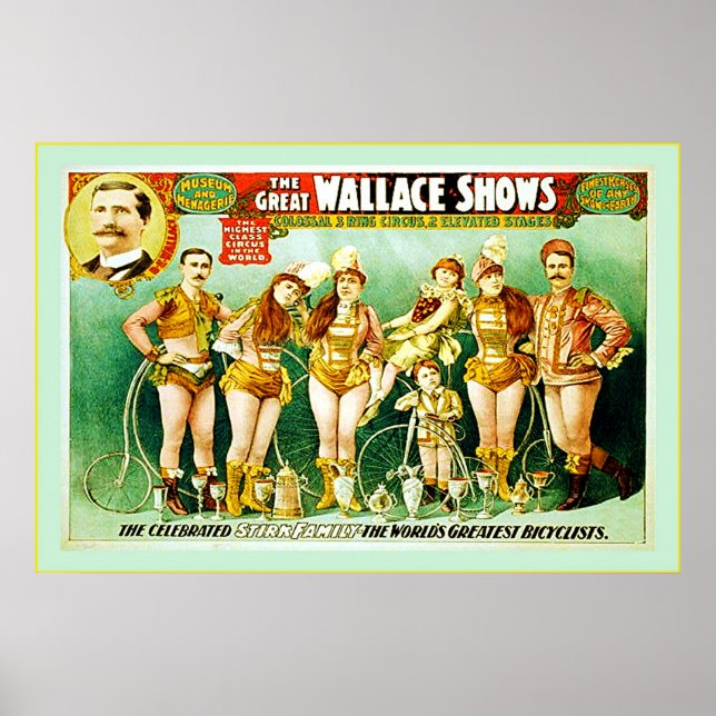 The Great Wallace Shows ~ Vintage Circus Poster (Front)