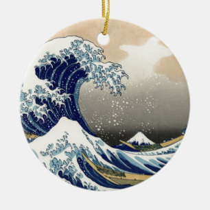 The Great Wave at Kanagawa Ceramic Tree Decoration