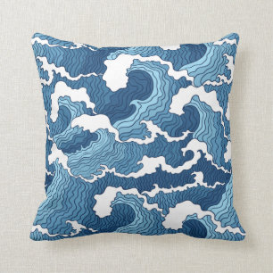 The Great Wave Blue Pattern Cushion