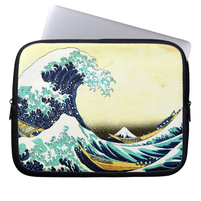 The Great Wave by Katsushika Hokusai (葛飾北斎) Laptop Sleeve (Front)