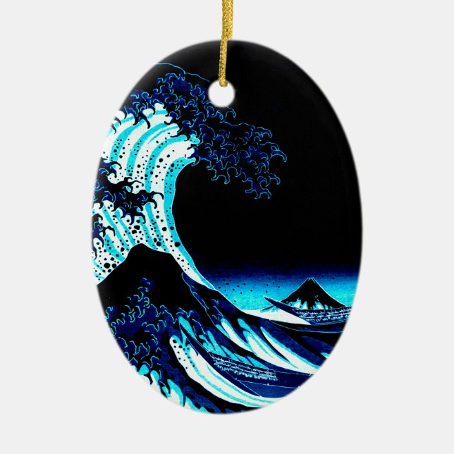 The Great Wave Ceramic Tree Decoration (Front)
